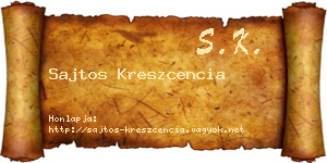 Sajtos Kreszcencia névjegykártya